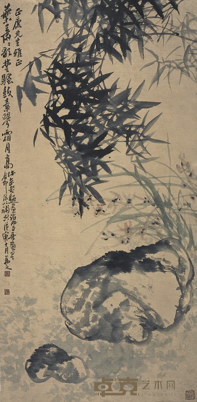 吴茀之 楚竹湘烟 107×53.5cm
