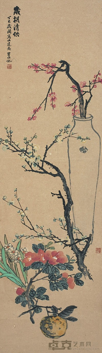 商笙伯      岁朝清供 137×39cm