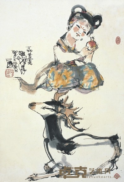 程十髮     平安长乐 68.5×47cm