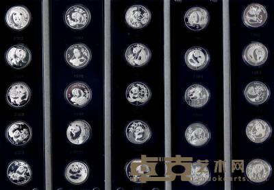 2007年熊猫金币发行25周年纪念银币一套 