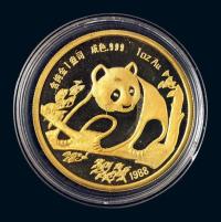1988年慕尼黑国际硬币展销会1盎司熊猫纪念金章一枚