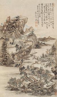 髡残 辛丑（1661年）作 林麓乐志 立轴