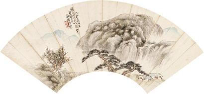 何焯 己卯（1699年）作 山居图 扇片