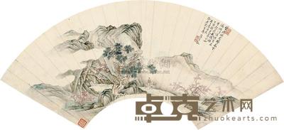 上睿 丁酉（1717年）作 眉寿 扇片 19×54cm