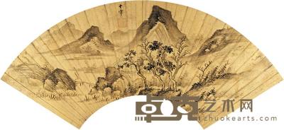 董其昌 溪山清岫 扇片 17×50.5cm