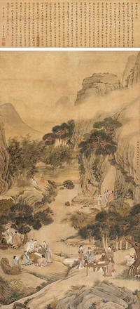 冷枚 丙戌（1706年）作 西园雅集 立轴