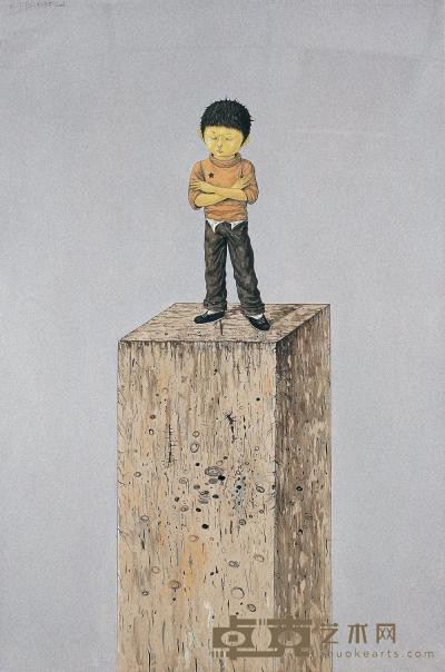 李继开 2006年作 站在高台上的孩子 150×120cm
