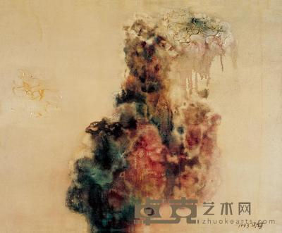 周春芽 1993年作 石头与鸟 100×80cm