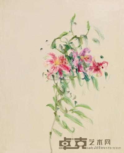 周春芽 2001年作 百合花 74×61cm