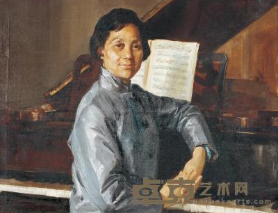 陈逸飞 70年代作 音乐家 80×60cm