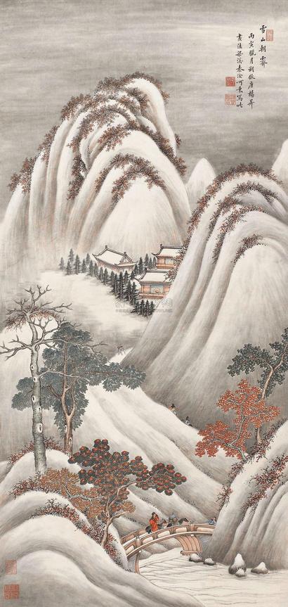 秦淦 丙寅（1926） 雪山朝霁 立轴