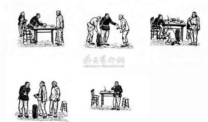 力群 李少言 1942年作 《秧歌剧〈地主和农民〉》插图 （共五幅）