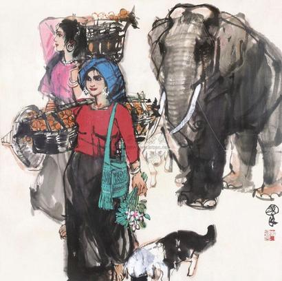史国良 版纳风情 镜框