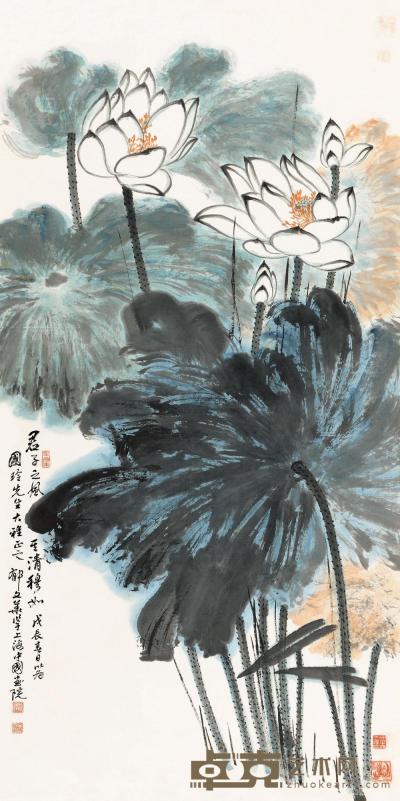 郁文华 1988年作 君子之风 镜片 137×68.5cm