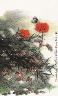 陈佩秋 甲子（1984）年作 朵朵红 镜片