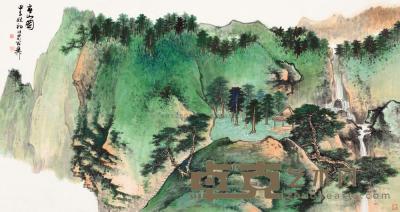 谢稚柳 甲子（1984）年作 春山图 镜片 94.5×176cm