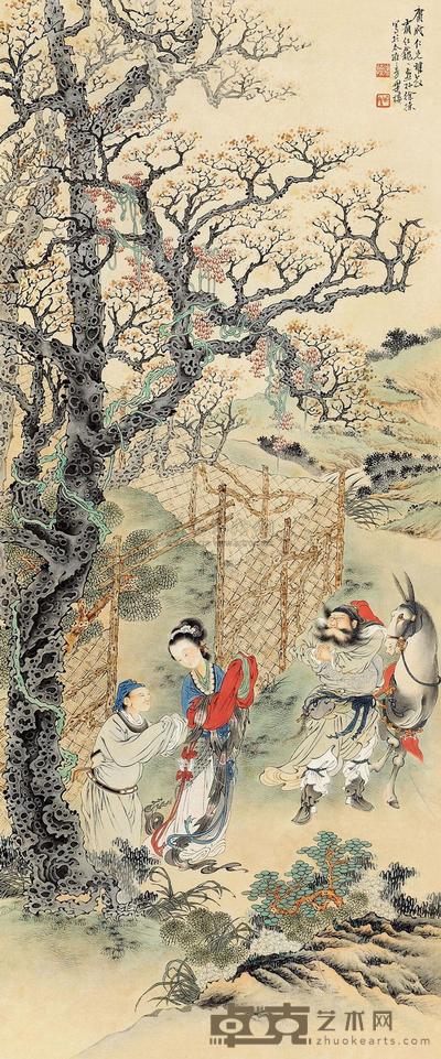 徐操 风尘三侠 立轴 76.5×31.5cm