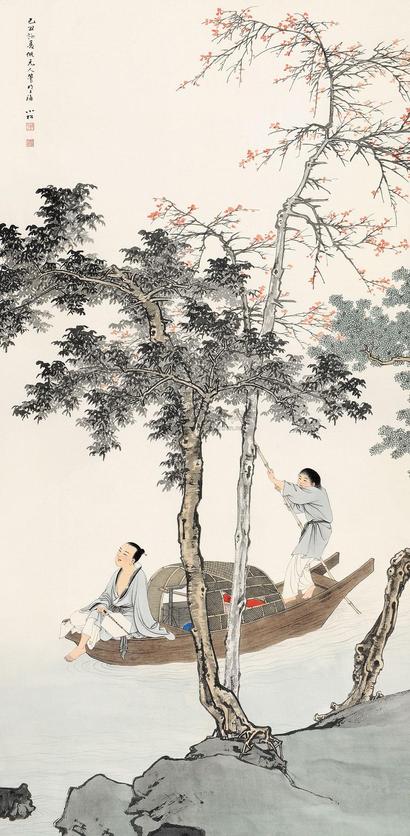 苏小松 2009年作 行舟溪畔 镜片