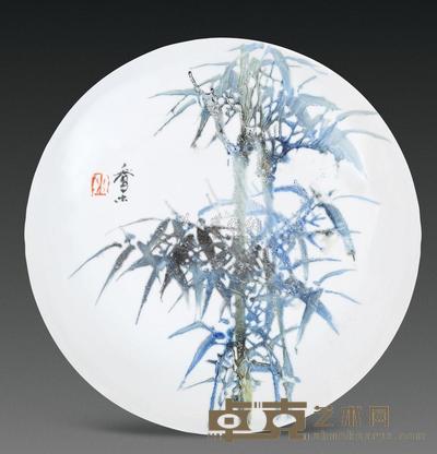 乔木 雨竹图 直径40cm