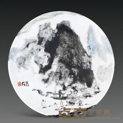 陈家泠 峡江泛舟 直径21cm