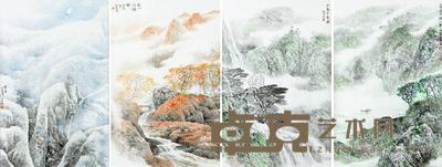 乐震文 1998年作 四季流韵 (四幅) 68×46cm×4