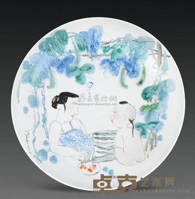 马小娟 2000年作 母子乐 直径45cm