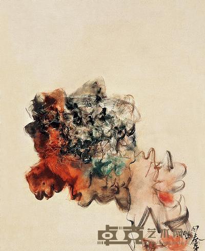 周春芽 1995年作 山石系列 60×50cm