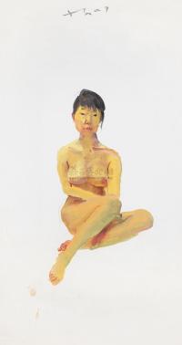 刘小东 2007年作 坐着的女孩