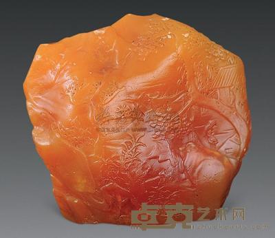 民国 林清卿雕山水薄意章 5.2×2.8×4.8cm