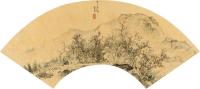 张宏 丁巳（1617）年作 秋山访友 扇片