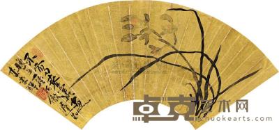 李鱓 墨兰图 扇片 18.5×51cm