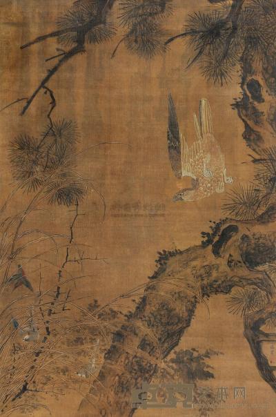 吕棠 松鹰图 镜片 150.5×99cm