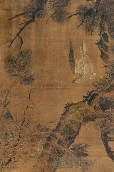 吕棠 松鹰图 镜片 150.5×99cm