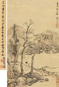 高简 壬申（1692）年作 高士探幽 立轴