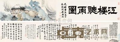 任伯年 杨伯润 等 丁丑（1877）年作 江楼听雨卷 手卷 47.5×169.5cm