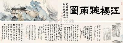 任伯年 杨伯润 等 丁丑（1877）年作 江楼听雨卷 手卷