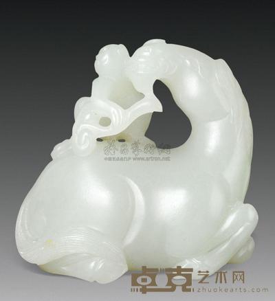 清 青白玉马上封侯 高5.5cm