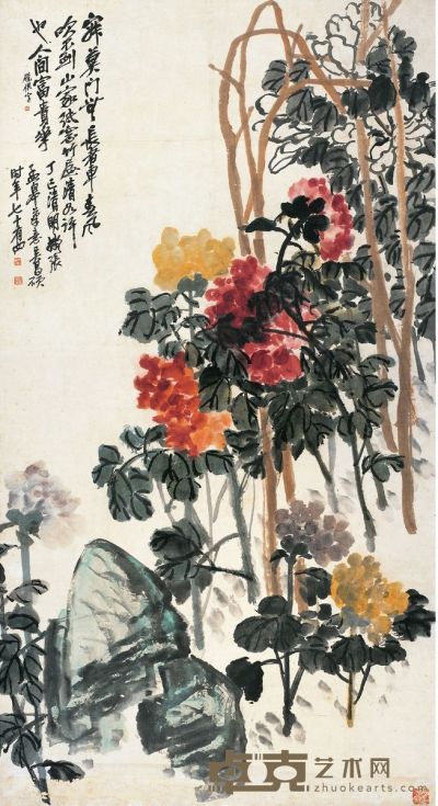 花开富贵图 145.5×79cm