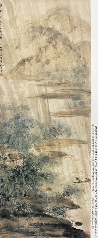 风雨归舟图