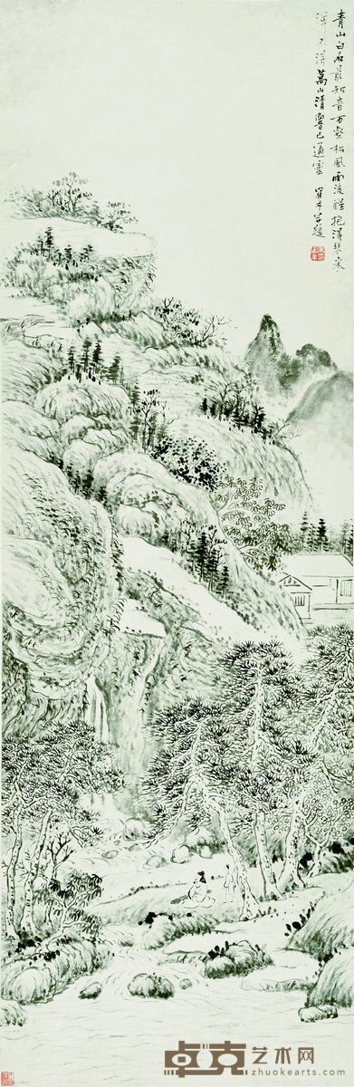 山水 142×39cm 约5平方尺