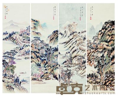 山水 126×3 cm×4 约3.4平方尺(每