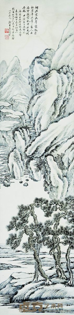 山水 134×32cm 约3.9平方尺