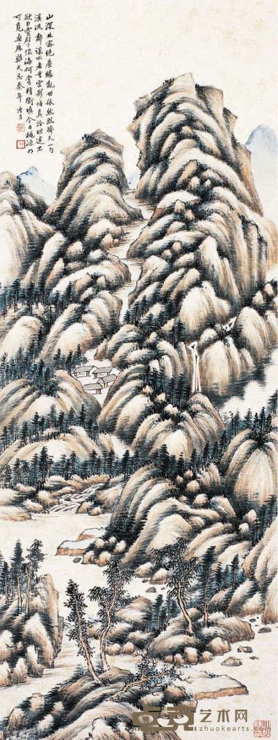 山深林密图 131.5×49.5cm