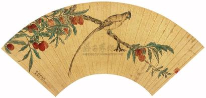 陆治 荔枝寿带 镜芯