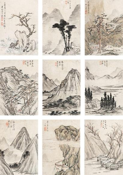 董邦达 仿古山水十开册页 册页