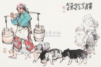 史国良 2003年作 富贵图 镜片