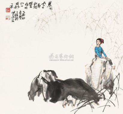 史国良 1987年作 晨风 立轴