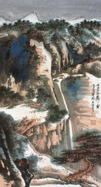 谢稚柳 辛酉(1981年)作 雪景寒林图 镜框