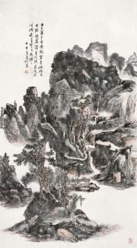 黄宾虹 甲申(1944年)作 湖山晴舍 镜片