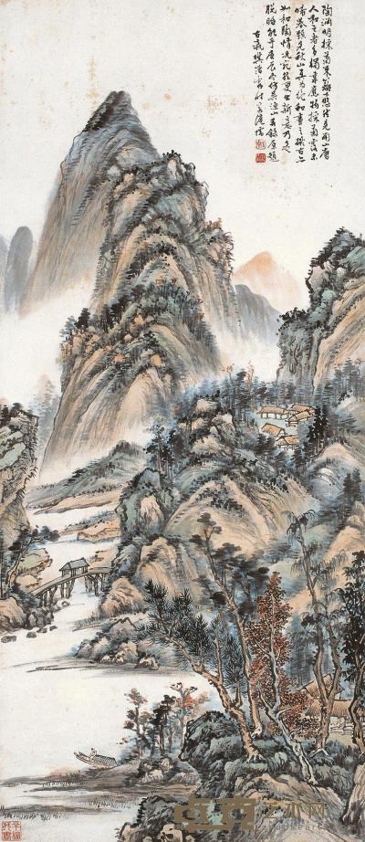 樊浩霖 庚辰(1940年)作 山水 立轴 130×57cm